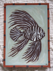 Striped Batfish Original artwork on paper