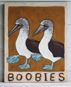 Blue Footed Boobies original artwork on canvas