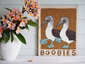 Blue Footed Boobies original artwork on canvas