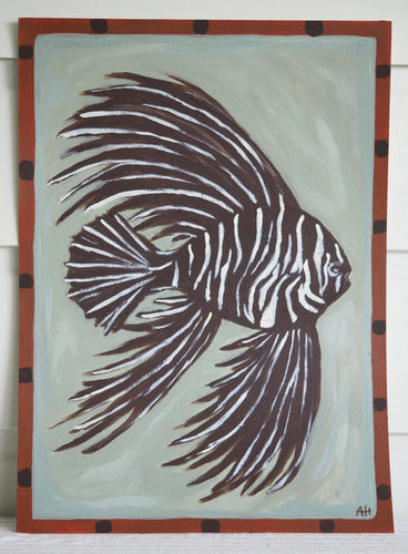 Striped Batfish Original artwork on paper