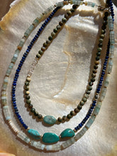 Island necklace - Amazonite, Jasper and herkimer diamonds